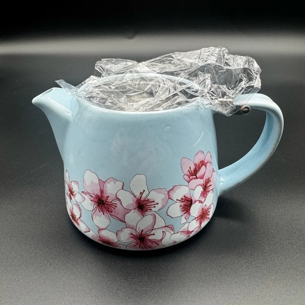 Alfred Cherry Blossom Teapot Ceramic Stainless Steel 20 oz Limited Edition